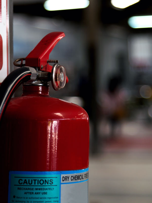 closeup of fire extinguisher